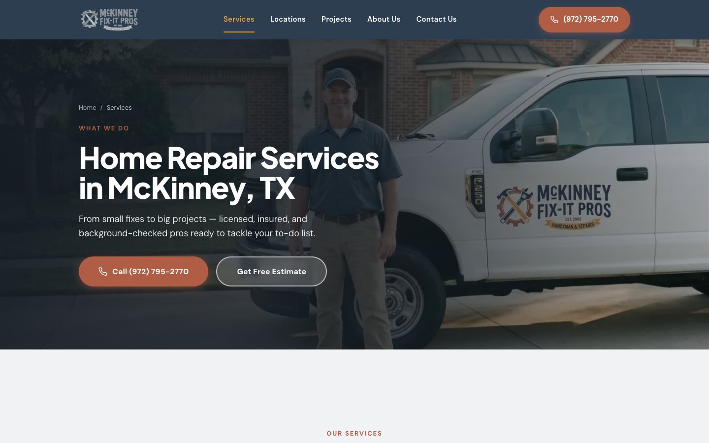 McKinney Fix-It Pros services index